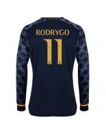 Real Madrid Rodrygo Goes #11 Vieraspaita 2023-24 Pitkähihainen